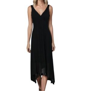 David Meister Midi Dress Sz 8 Black LBD Cocktail Witchy Date Night Sleeveless